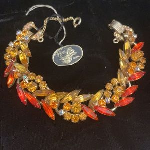 🍒 VINTAGE JULIANA  D&E ORIGINAL JEWELED BRACELET